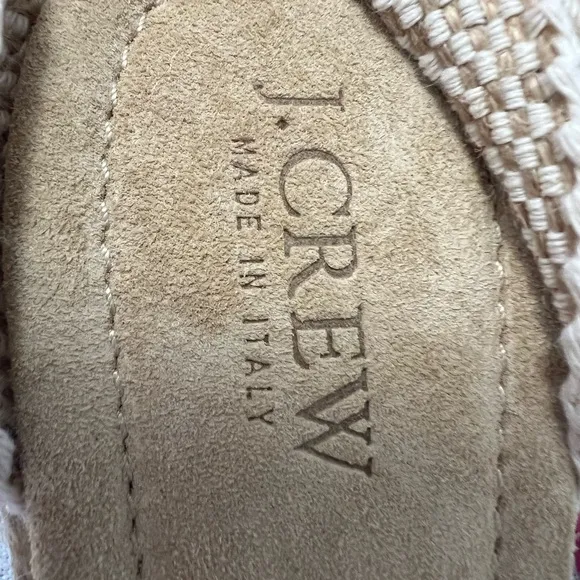 JCrew Marianne Blue Stripe Rope Jute Espadrilles Women’s Wedge Show NWOT Size 9