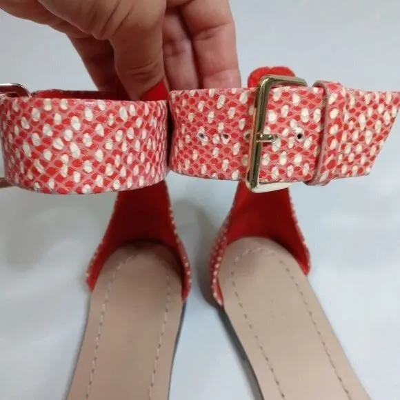 J.Crew Snake Skin Print Ankle Strap Leather Sandals Size 7