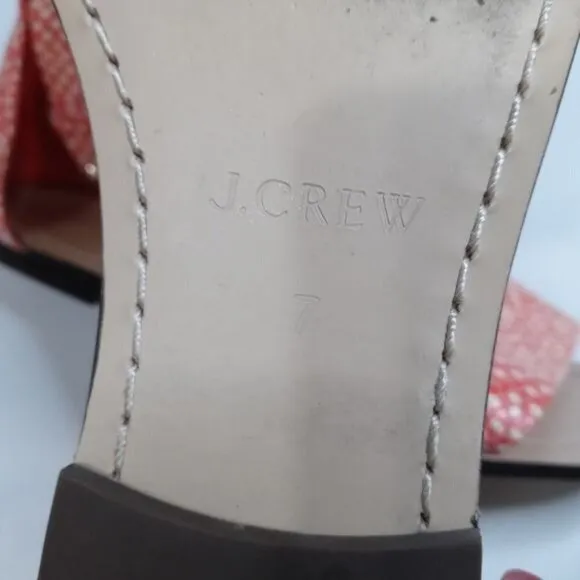 J.Crew Snake Skin Print Ankle Strap Leather Sandals Size 7