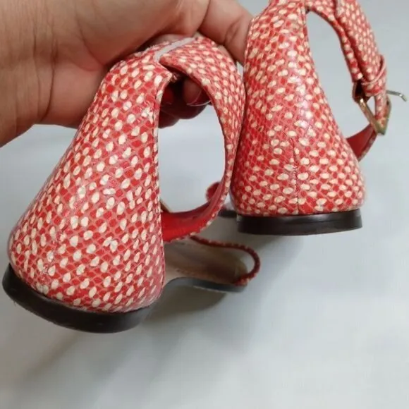 J.Crew Snake Skin Print Ankle Strap Leather Sandals Size 7
