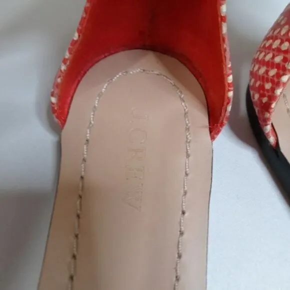 J.Crew Snake Skin Print Ankle Strap Leather Sandals Size 7