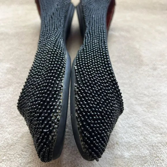 Jeffrey Campbell Stroke Black Beaded Ballet Flat Shoes Women’s 7 Round Toe Chic