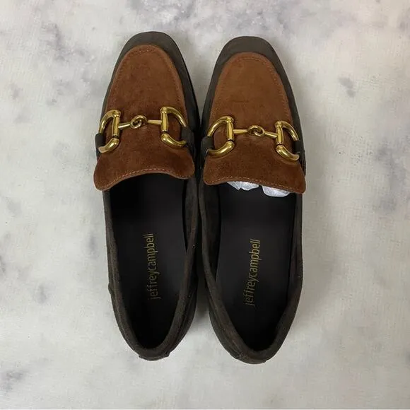 Jeffrey Campbell Velviteen Bit Accent Two Tone Suede Loafers