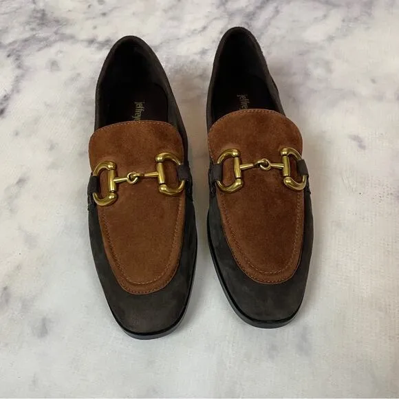 Jeffrey Campbell Velviteen Bit Accent Two Tone Suede Loafers