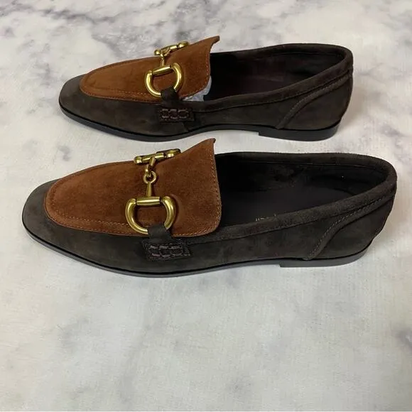 Jeffrey Campbell Velviteen Bit Accent Two Tone Suede Loafers