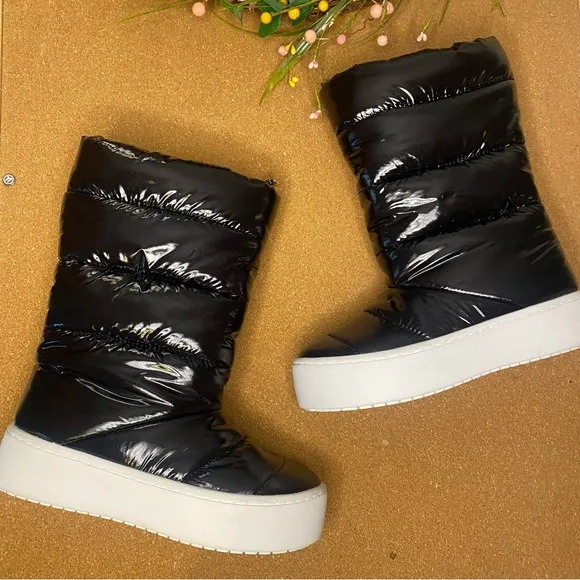 Jeffrey Campbell Womens Snowed Quilted Platform Boots Size 6
