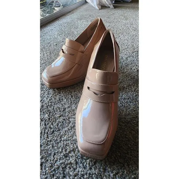 Jenn Ardor Women's Platform Loafer Heels Square Closed Toe Chunky Block High Pe