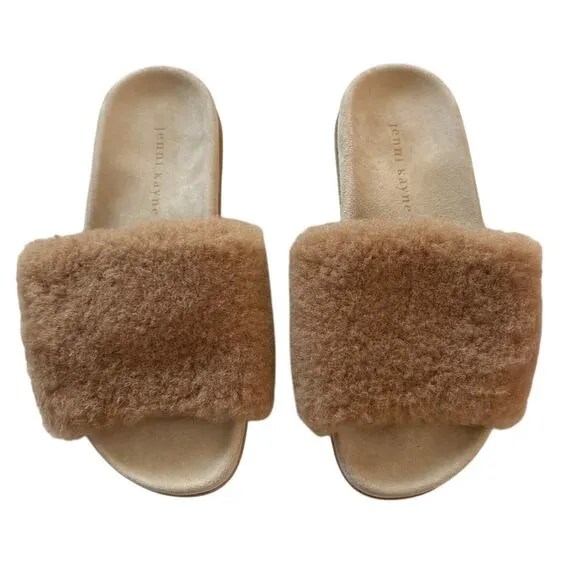 Jenni Kayne Tan Shearling Slide Sandals Size 36 (US 6)