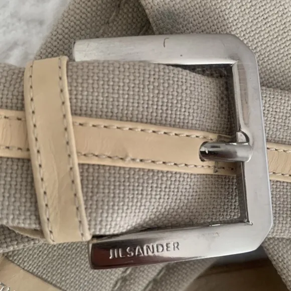 Jil Sander slip on cross cross buckle detail strap shoe sandal