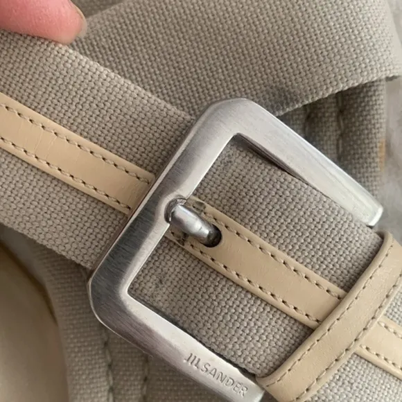 Jil Sander slip on cross cross buckle detail strap shoe sandal