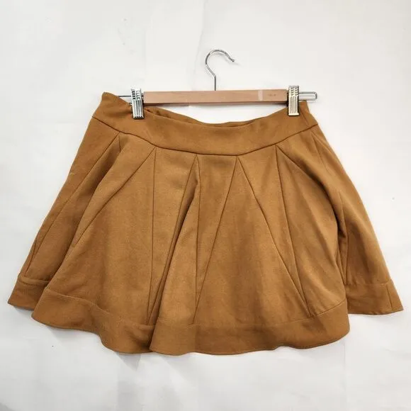 Jill Stuart Skirt Women's Size 2 Pleated Mini Skirt Golden Yellow Designer Chic