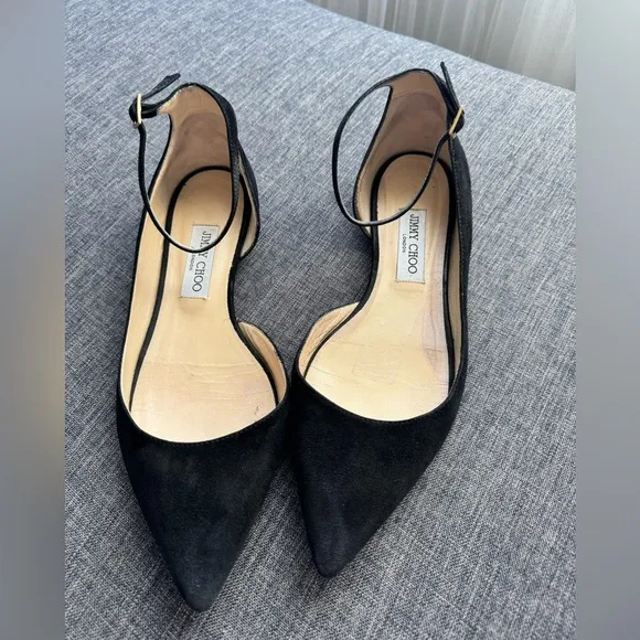 Jimmy Choo Navy Suede Lucy Flats Size EU 40 US 8,5/9