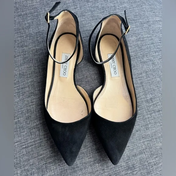 Jimmy Choo Navy Suede Lucy Flats Size EU 40 US 8,5/9