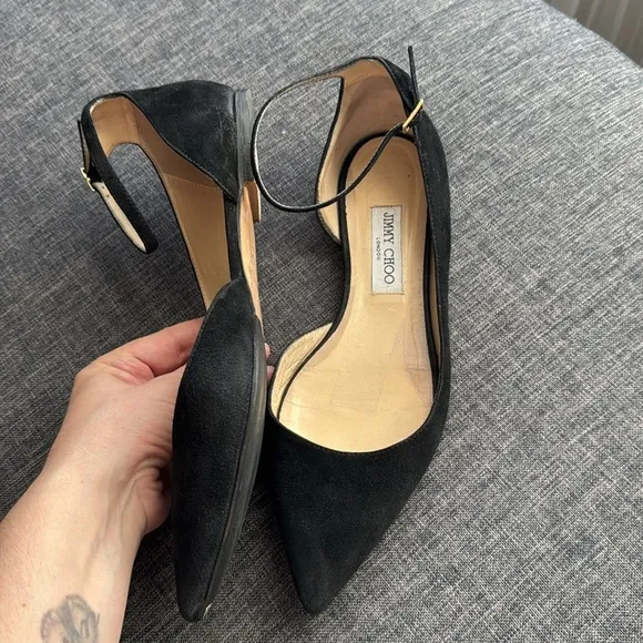Jimmy Choo Navy Suede Lucy Flats Size EU 40 US 8,5/9