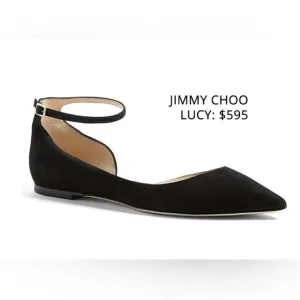 Jimmy Choo Navy Suede Lucy Flats Size EU 40 US 8,5/9