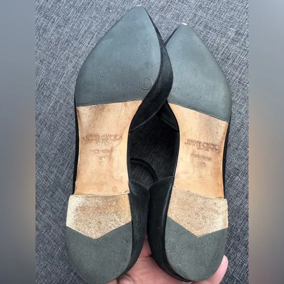 Jimmy Choo Navy Suede Lucy Flats Size EU 40 US 8,5/9