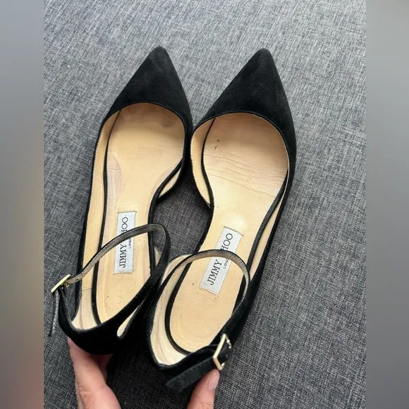 Jimmy Choo Navy Suede Lucy Flats Size EU 40 US 8,5/9