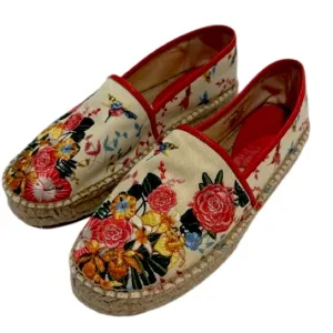 Johnny Was Andra espadrilles embroidered Floral hummingbirds women’s size 7
