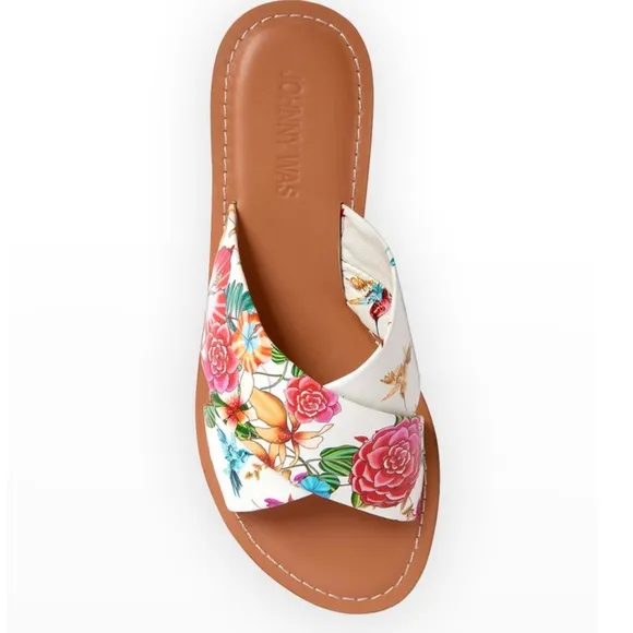 JOHNNY WAS Andra Slide Sandal - Floral Print - Women’s Size 7 - NEW