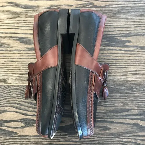 Johnston &amp; Murphy Aragon II Kiltie Tassel Black &amp; Brown Leather Loafer 11.5 M