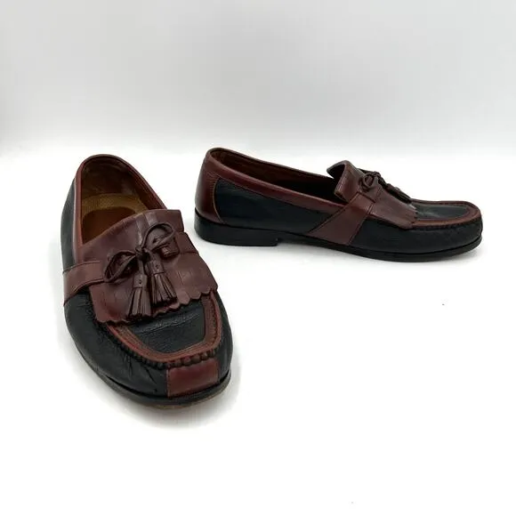 Johnston &amp; Murphy Aragon II Kiltie Tassel Black Mahogany Loafers
