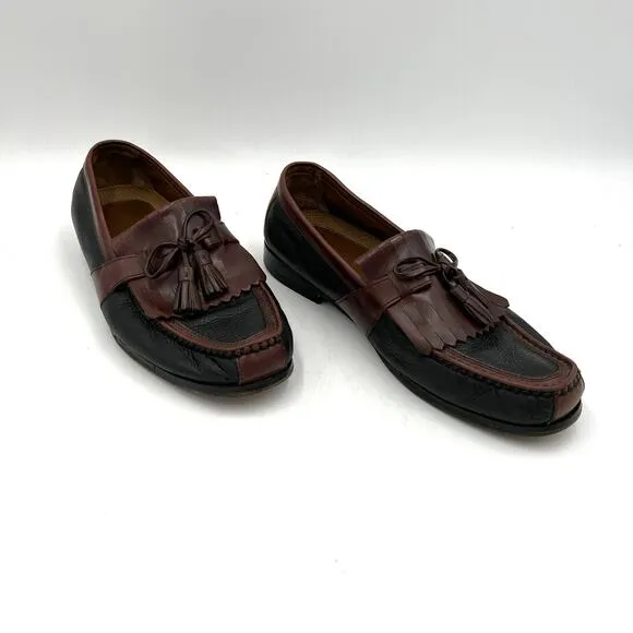 Johnston &amp; Murphy Aragon II Kiltie Tassel Black Mahogany Loafers