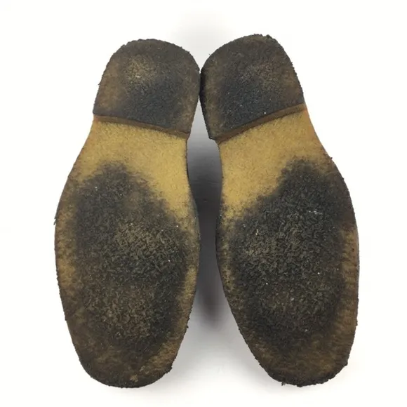 JOHNSTON &amp; MURPHY Loafers Brown Leather Slip On Sheepskin Crepe Sole Size 12M