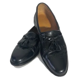 Johnston &amp; Murphy Men’s Cellini Black Leather Loafers Kiltie Tassel Slip-On Sz9M