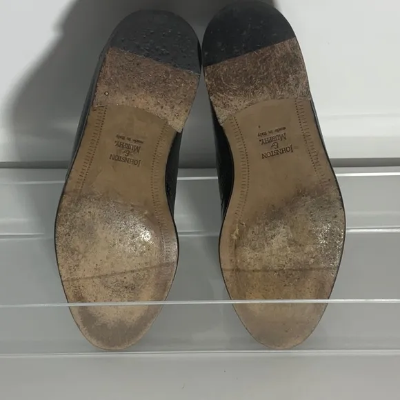 Johnston &amp; Murphy Men’s Cellini Black Leather Loafers Kiltie Tassel Slip-On Sz9M