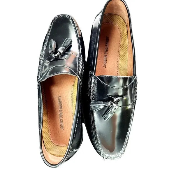 Johnston &amp; Murphy Men's Hayes Tassel Slip-On Loafers Black Size 8M