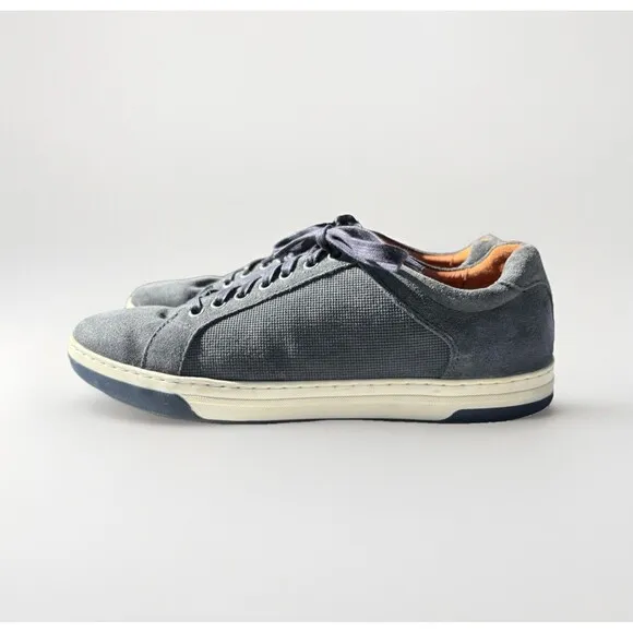 Johnston &amp; Murphy Men’s Navy Leather Lace-Up Sneakers – Size 10 M