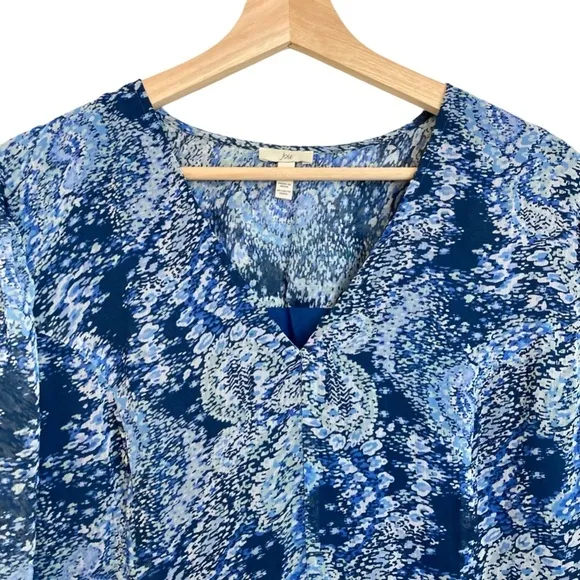 JOIE LIMITED EDITION Parisian Paisley Blue Tiered Smocked High Low Maxi Dress