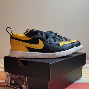 Jordan 1 Low ALT (TD) Black White &amp; Yellow Size 10C Toddler Casual