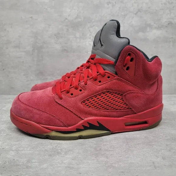 Jordan 5 Retro Red Suede Mens Size 8 Basketball Shoes Sneakers 136027 602