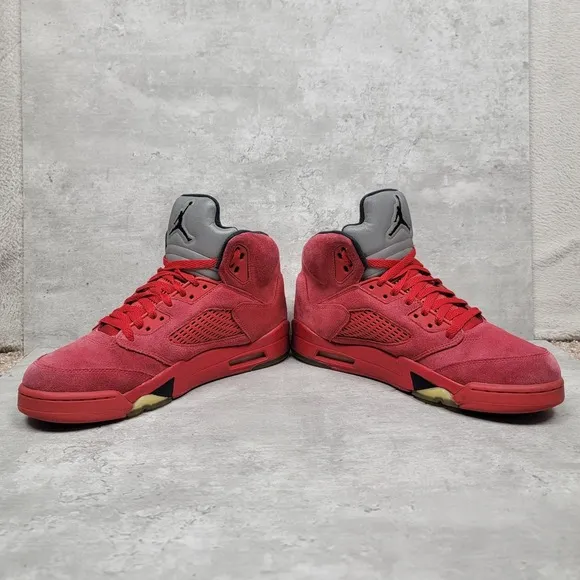 Jordan 5 Retro Red Suede Mens Size 8 Basketball Shoes Sneakers 136027 602