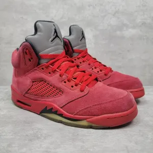 Jordan 5 Retro Red Suede Mens Size 8 Basketball Shoes Sneakers 136027 602