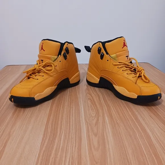 Jordan Orange and Black High-Top Sneakers