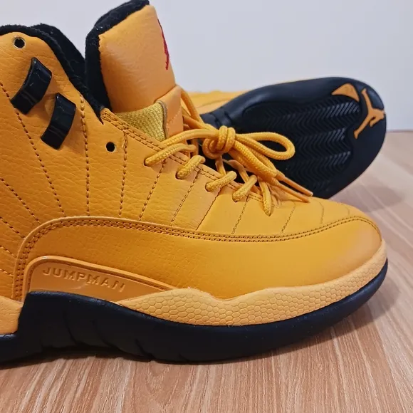 Jordan Orange and Black High-Top Sneakers