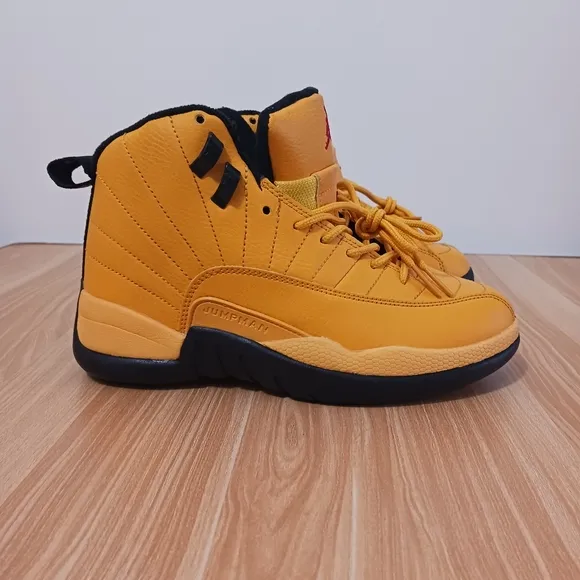 Jordan Orange and Black High-Top Sneakers