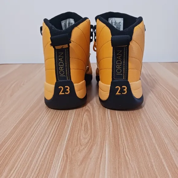 Jordan Orange and Black High-Top Sneakers