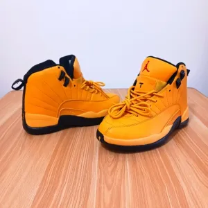 Jordan Orange and Black High-Top Sneakers