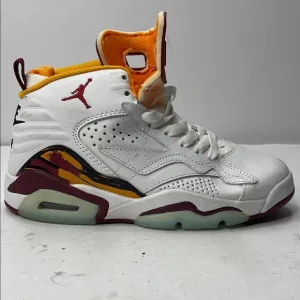 Jordan White and Orange Sneakers with Breathable Design
