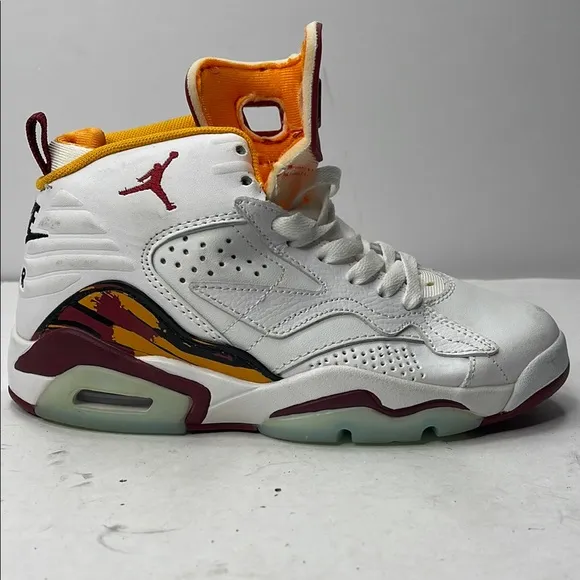 Jordan White and Orange Sneakers with Breathable Design