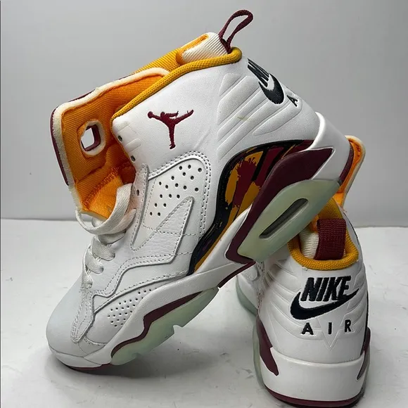 Jordan White and Orange Sneakers with Breathable Design
