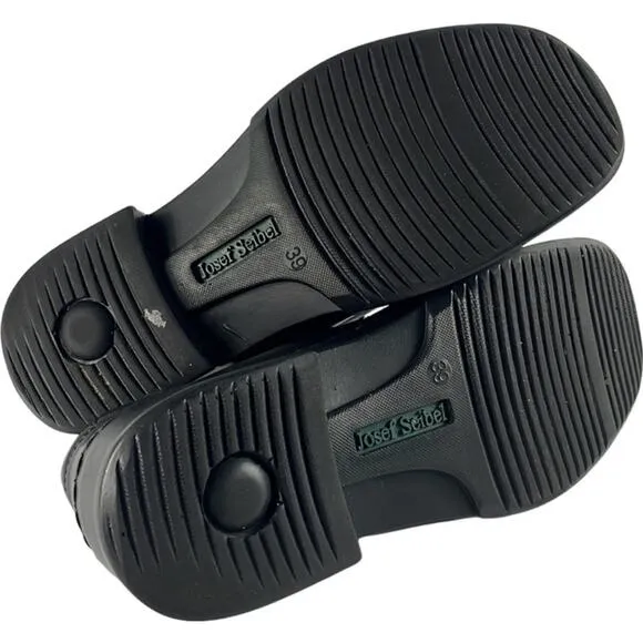 Josef Seibel Black Leather Comfort Loafers Women’s Size 8