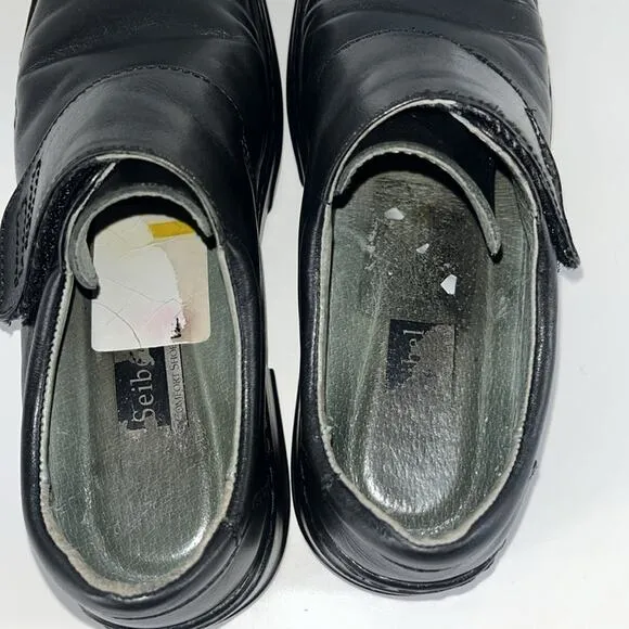 Josef Seibel Black Leather Comfort Loafers Women’s Size 8
