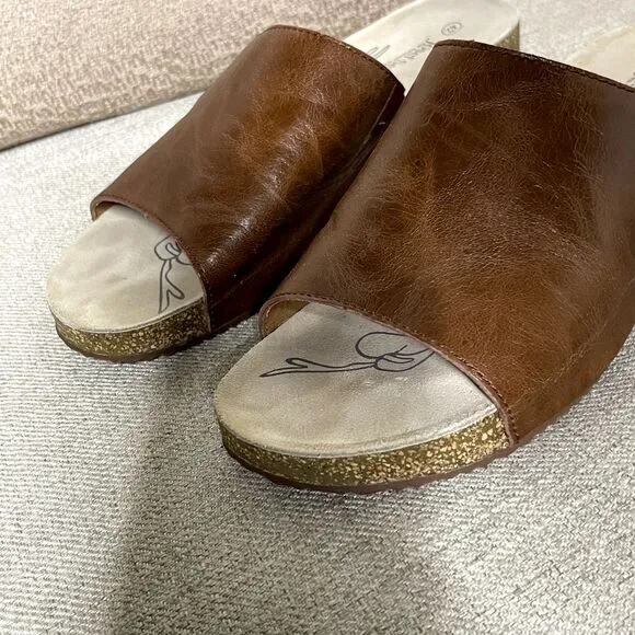 Josef Seibel Sandals EU 42 US 11 Tonga 51 Leather Brown Slip-On Slides Mules