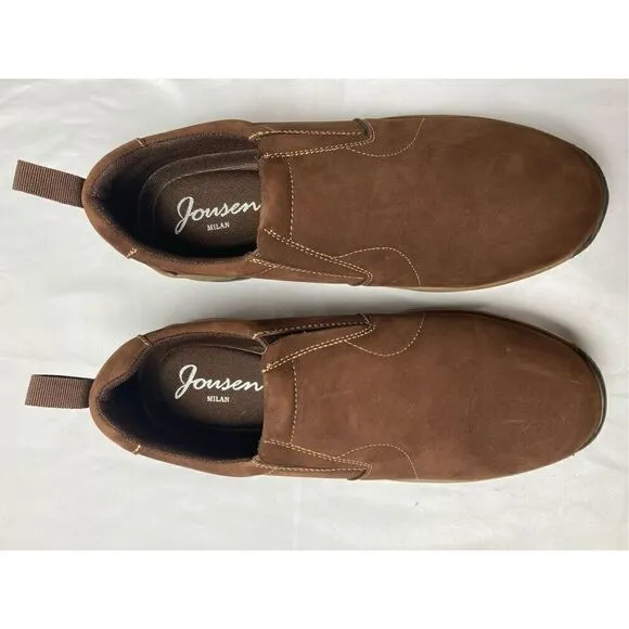 Jousen Men's Jungle Moc Casual Loafers Leather Slip-on Walking Shoes 9