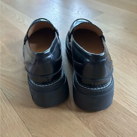 J/Slides black lug sole loafers Size 8.5