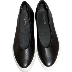 J/Slides Gwen black leather platform slip on sneaker loafer size 11M